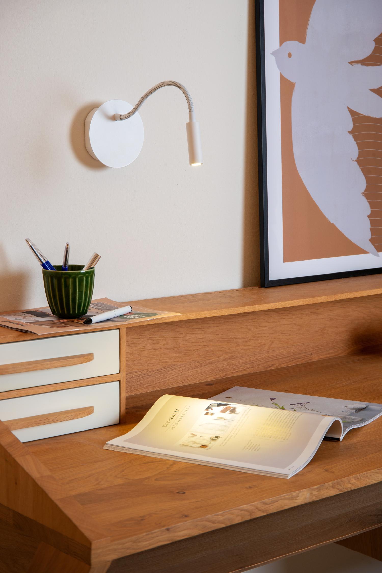 Lucide bedlamp JOLIJN - Geïntegreerde LED - Wit