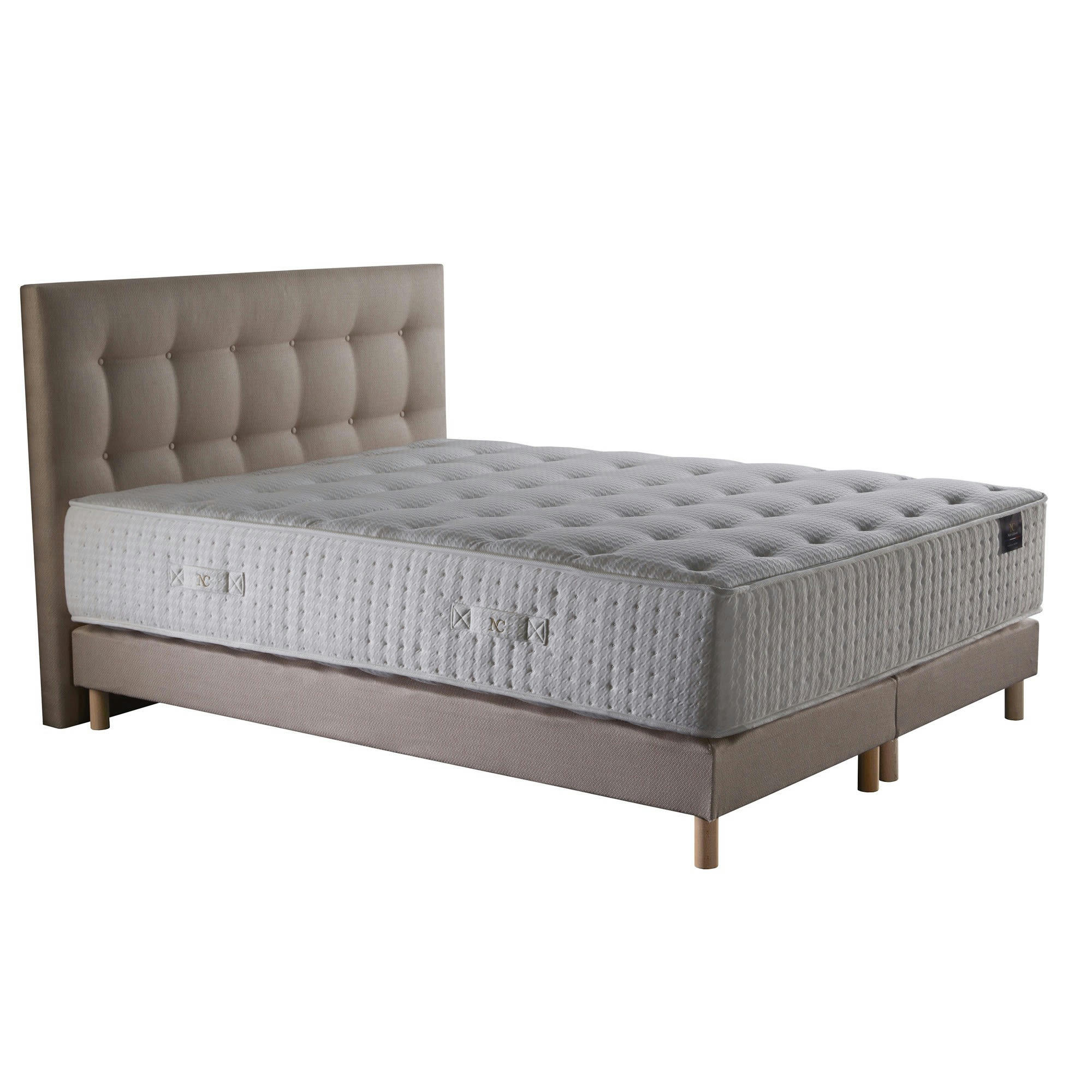 HELIOS - Ensemble tête de lit Matelas Mémoire de forme Latex + sommier 180x200