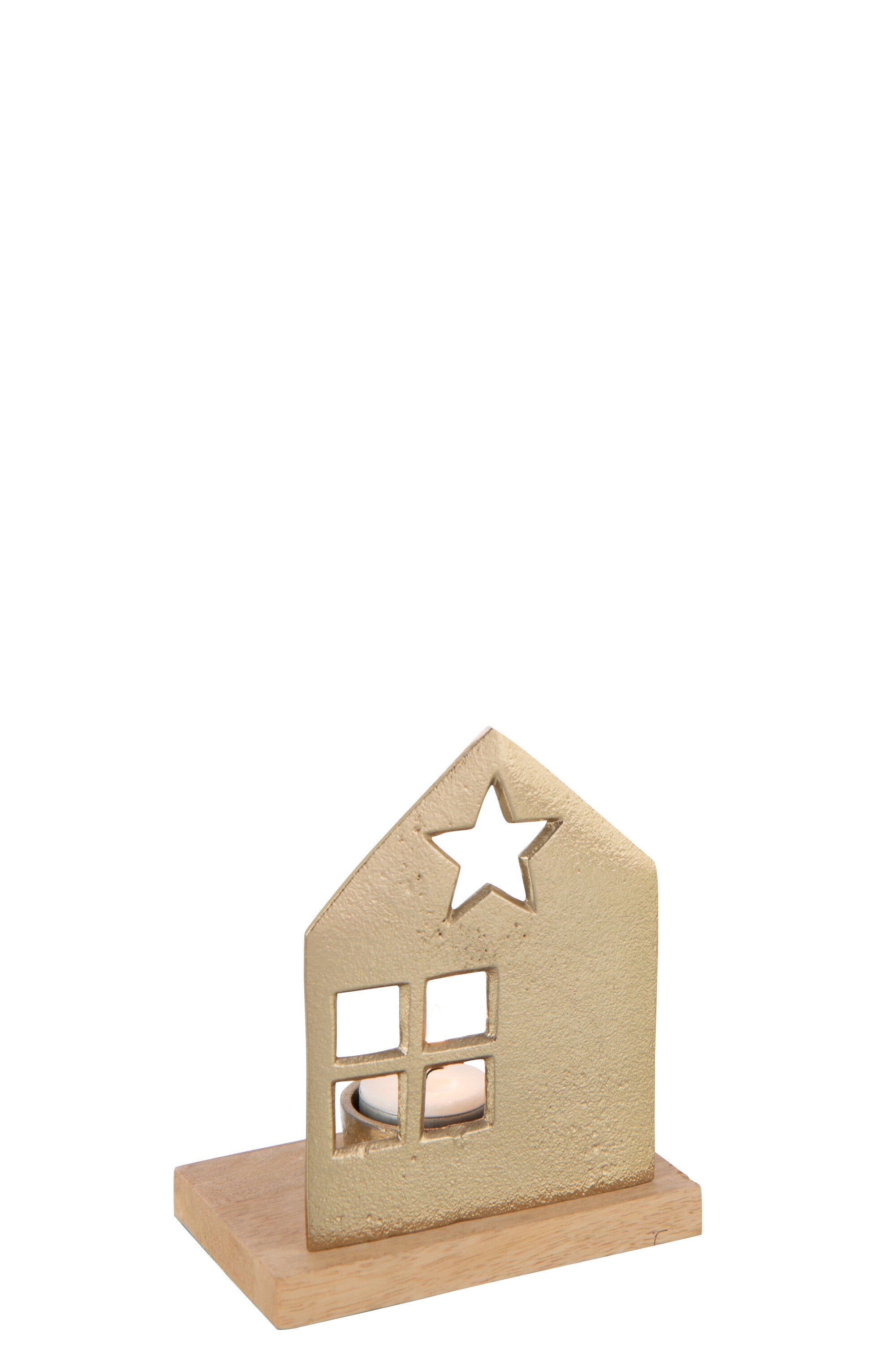 J-Line theelichthouder - aluminium - goud