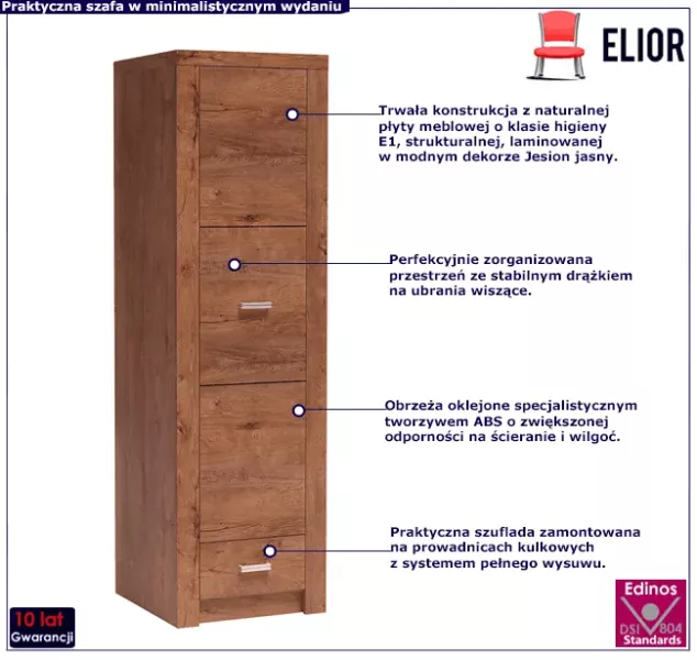 Szafa jednodrzwiowa jesion jasny - Riren