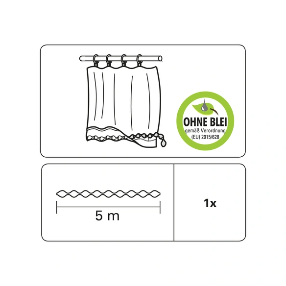 Beschwerungsband, Polyester/Metall, weiß
