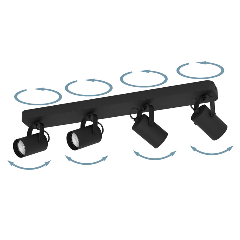 Spot Sorego noir GU10 4 x 4 W EGLO