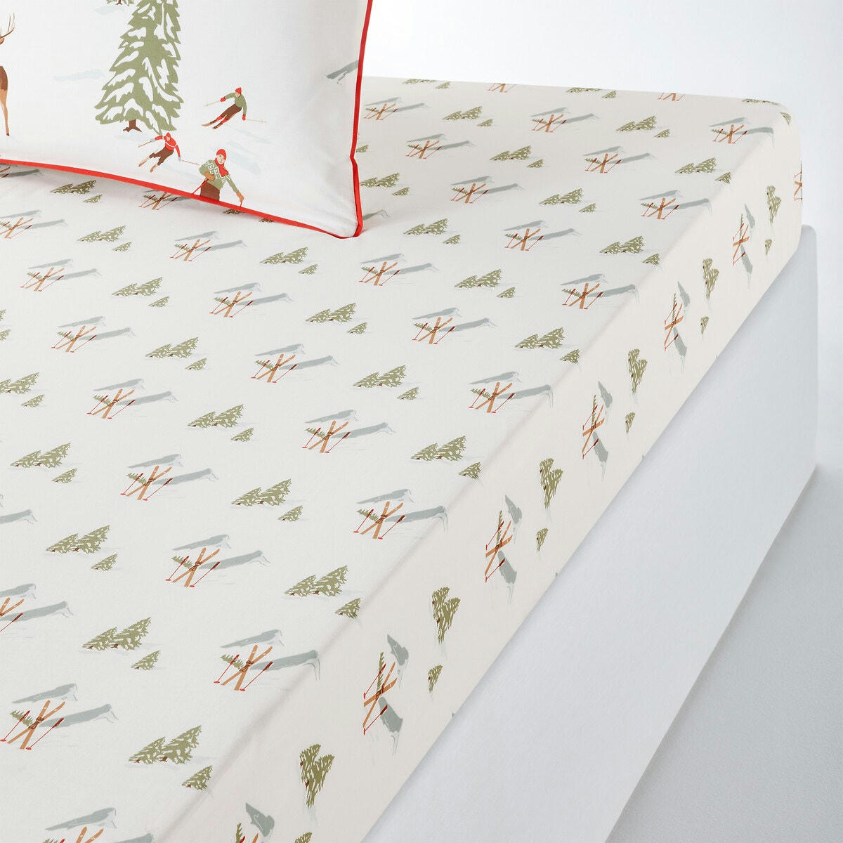 Drap housse percale coton bonnet 30 cm, St Moritz