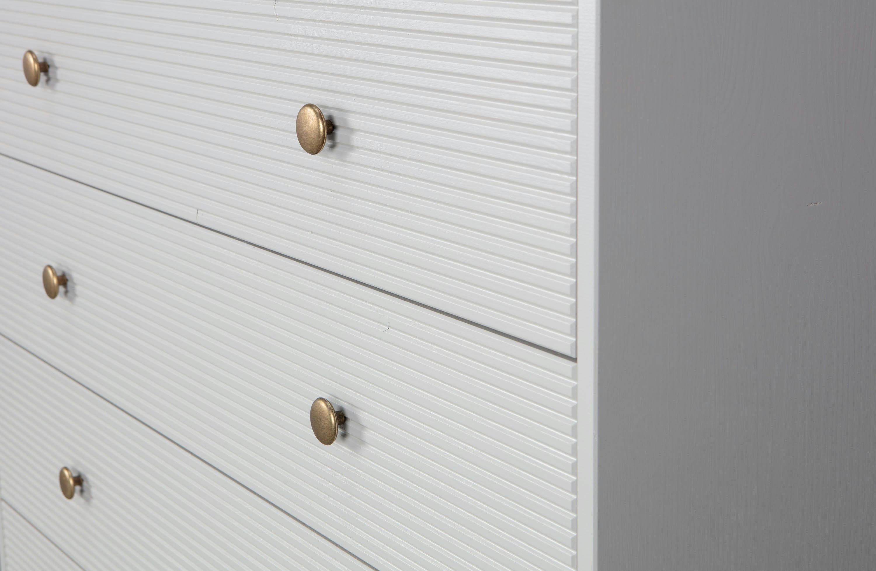 TABLO - Commode avec 4 tiroirs en pin gris clair