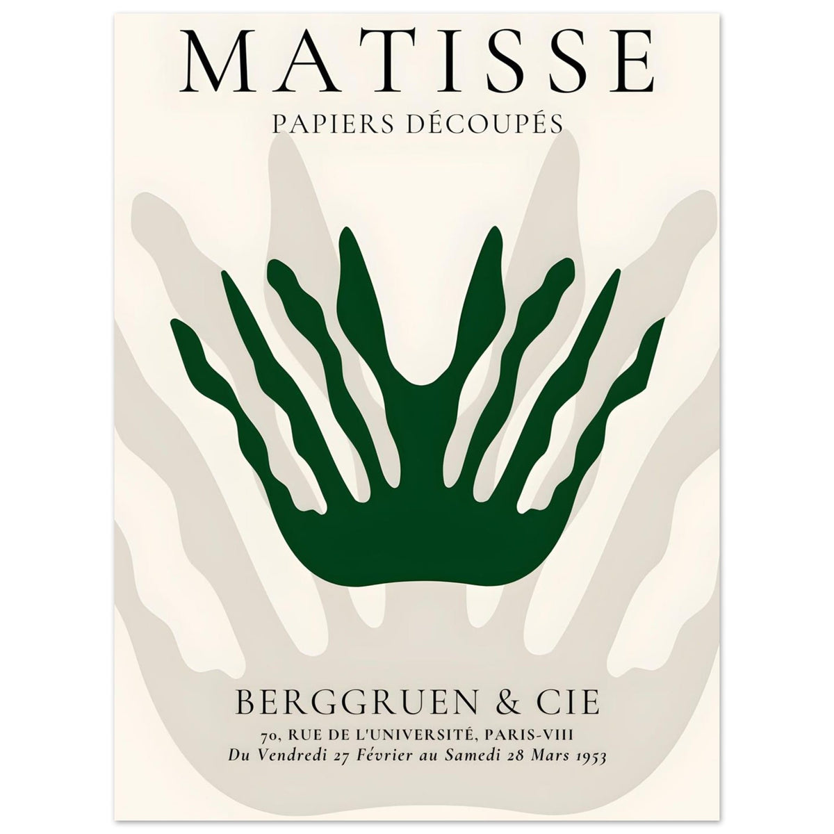 Artfulprints Poster Matisse – Sea crown  - 30x40 cm - Grijs