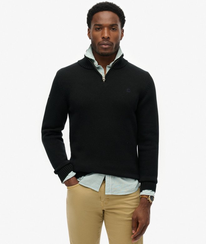 Cotton Half Zip Knit Jumper