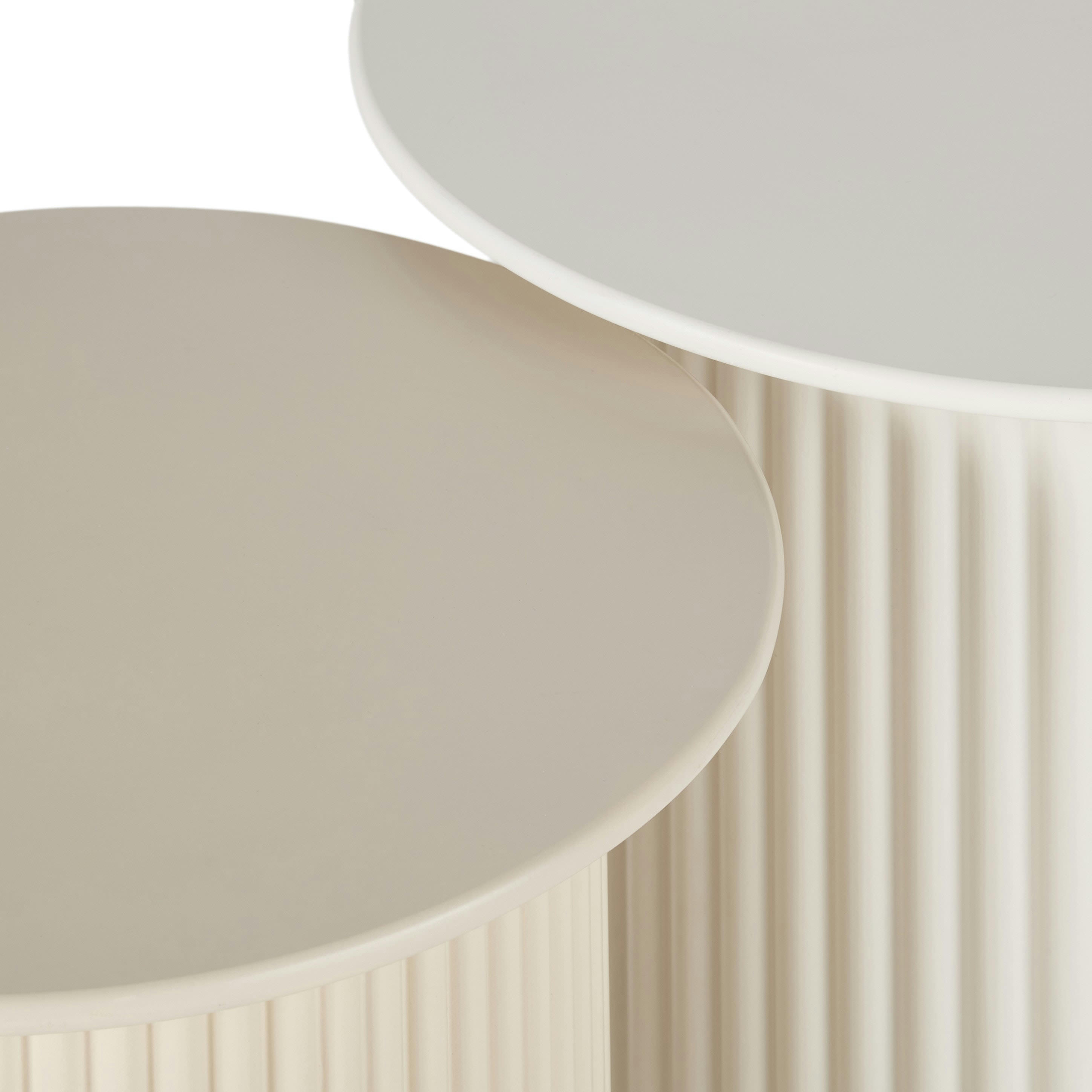 ROMEO - Bouts de canapé blanc et beige (x2)