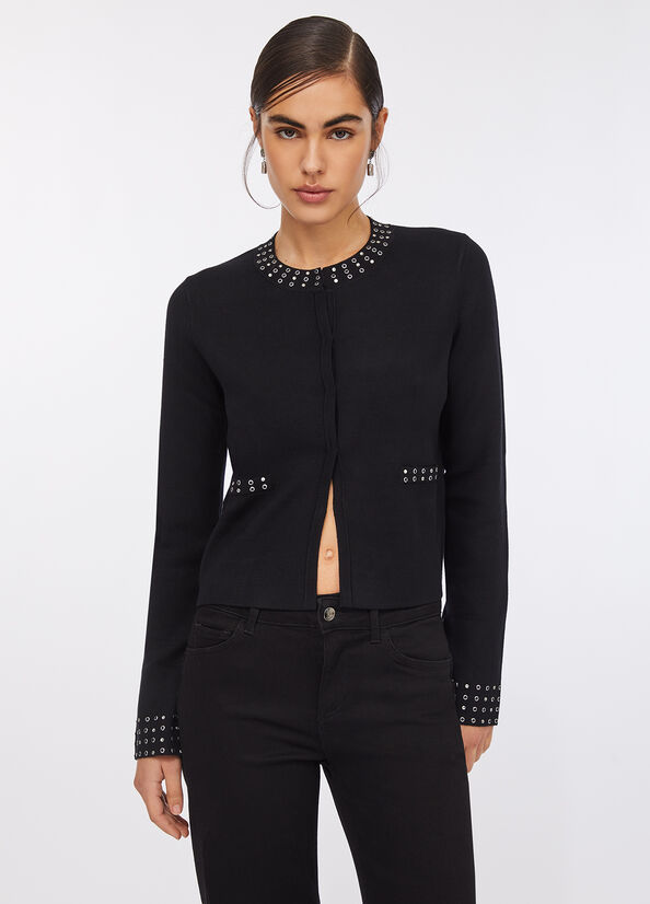 Giacca in maglia con strass