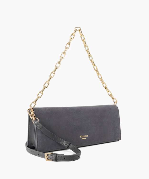 Bemuse Grey - Suede Multi-Strap Shoulder Bag