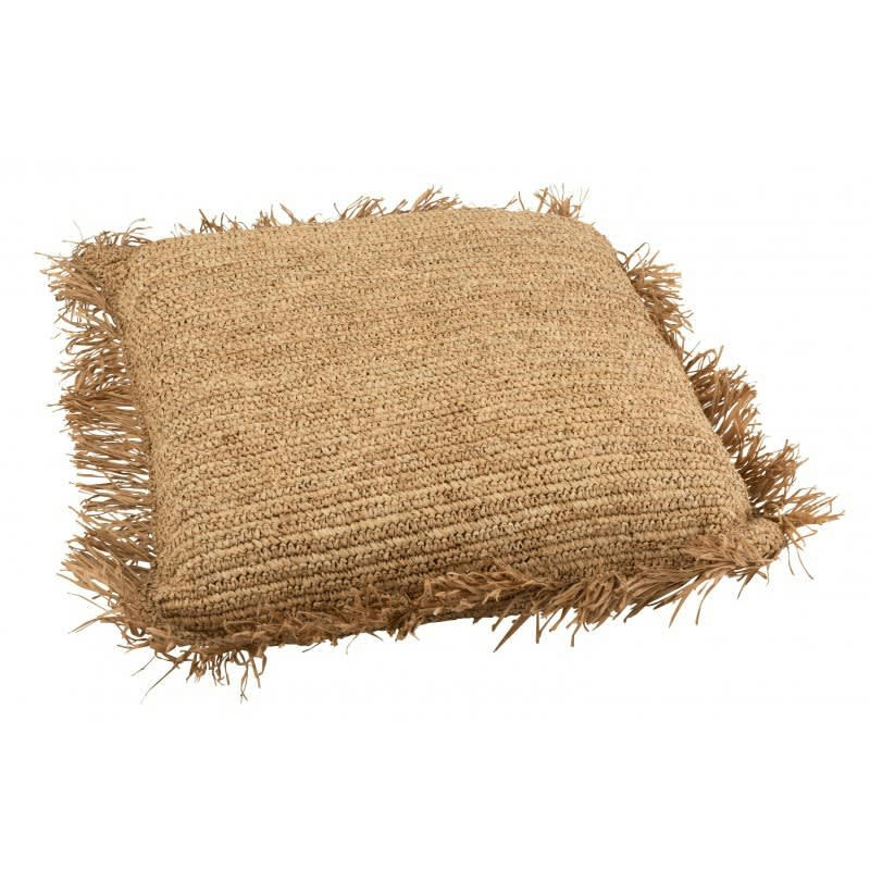 RAPHIA - Coussin carré raphia naturel 88x88cm