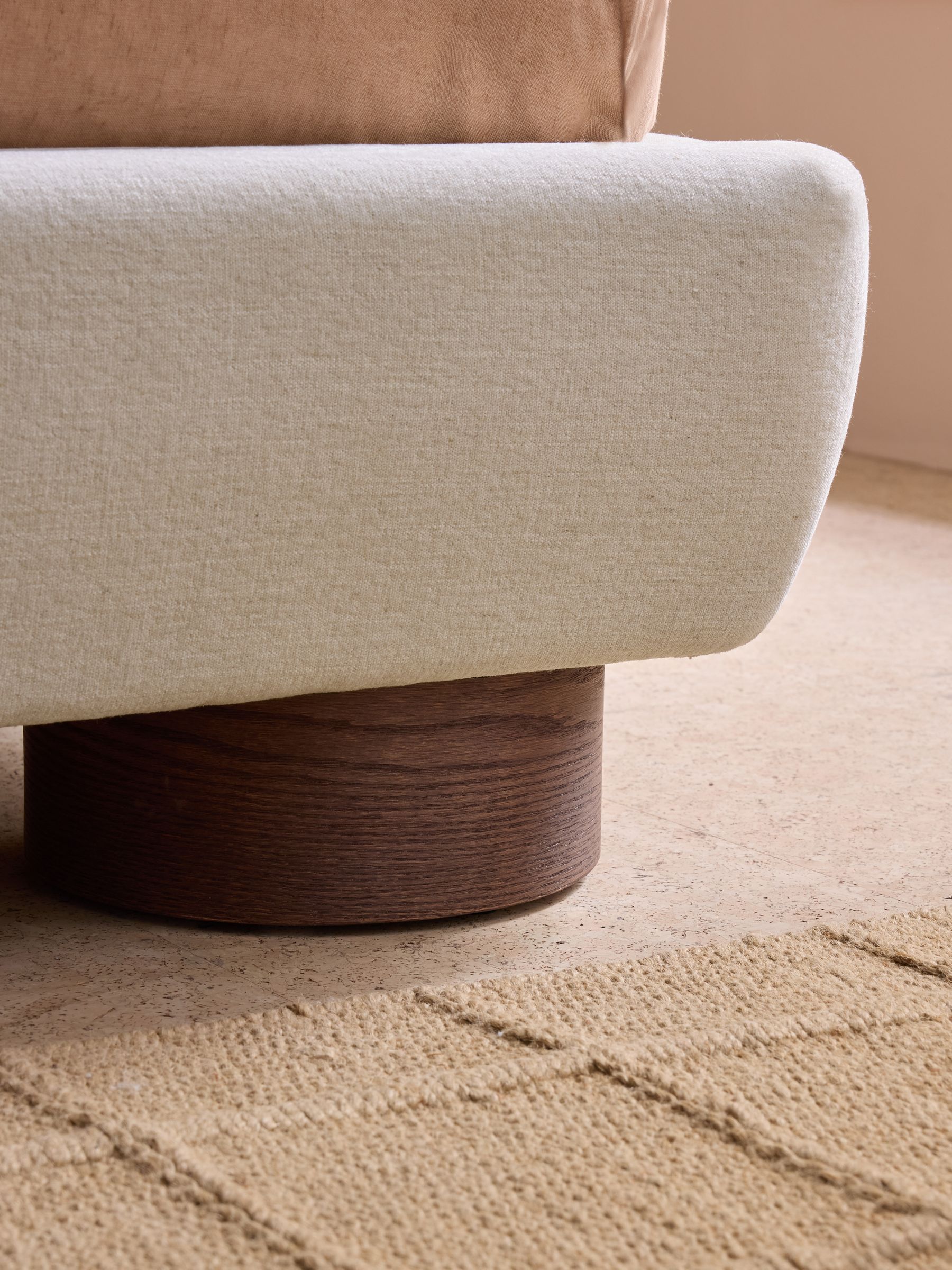 Jude Bed in Soft Textured Weave Linen Natural