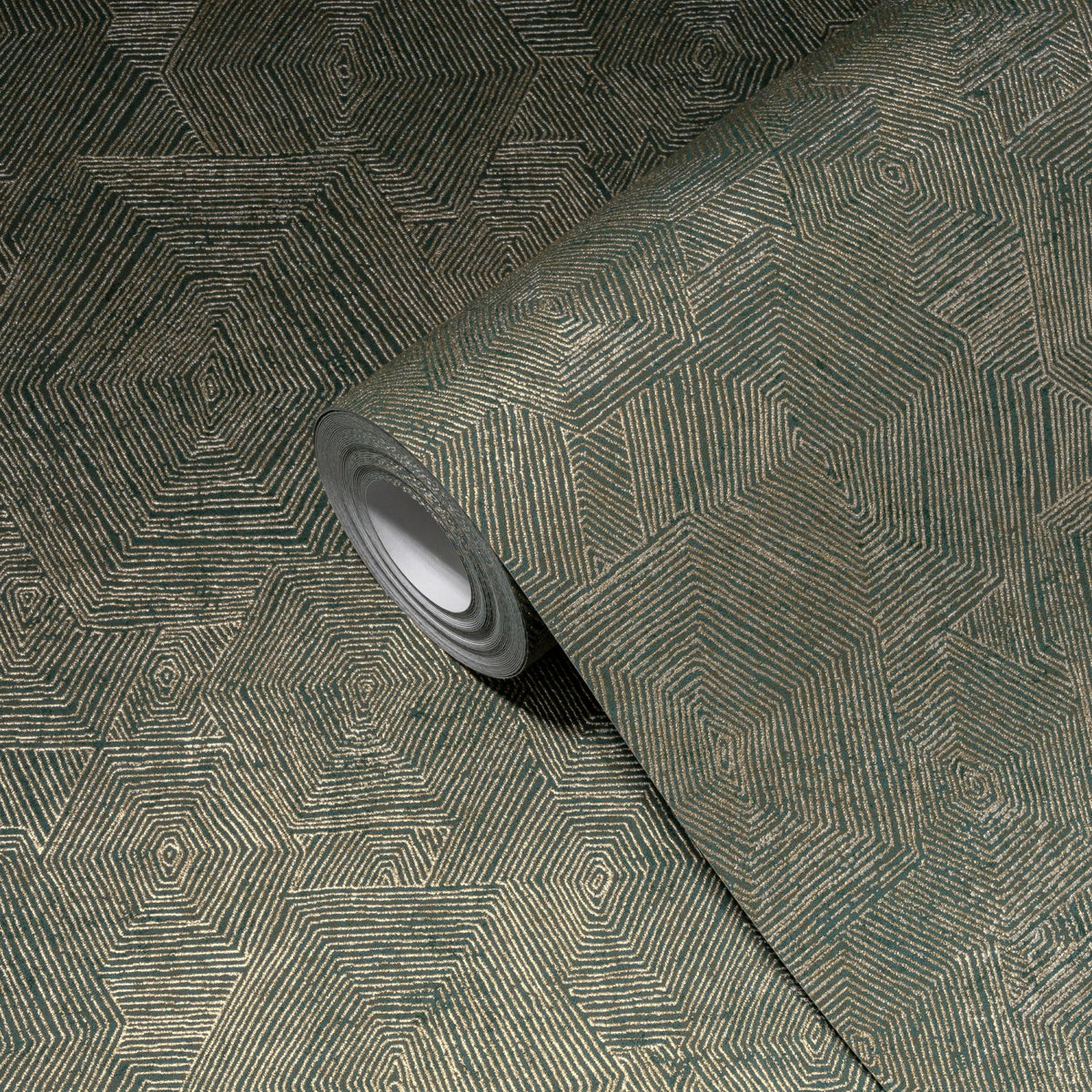 Livingwalls behang geometrische vormen goud, grijs en bronze - 53 cm x 10.05 m - AS-386983