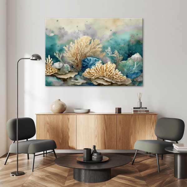 Feeby Obraz, Koralowce morskie rozgwiazdy turkusowy 60x40