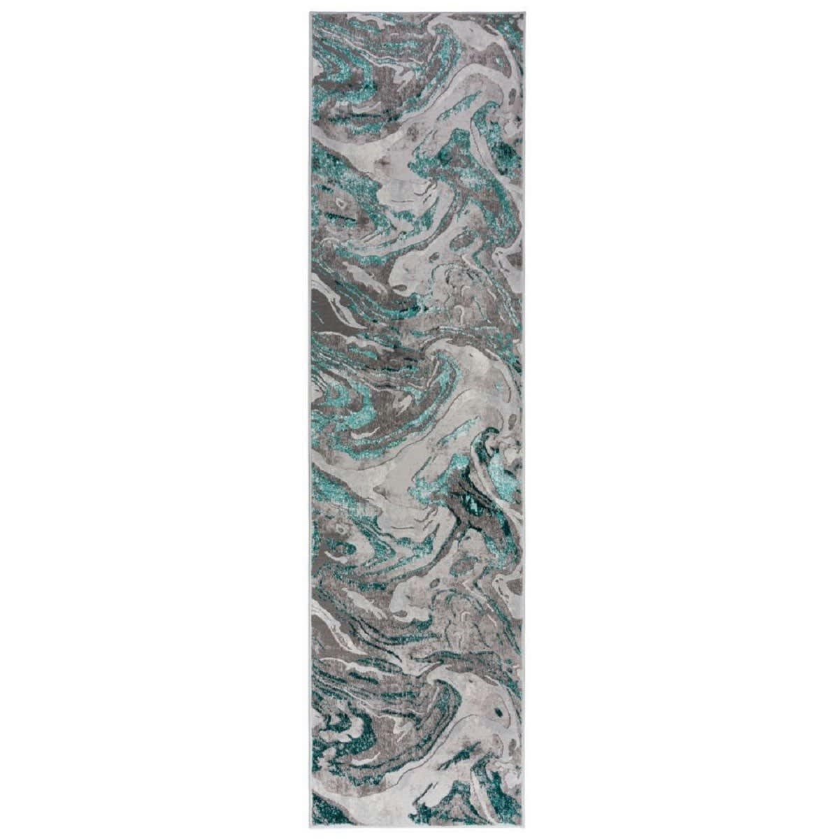 SIRE - Tapis de couloir en polypropylène bleu turquoise 80x300 cm