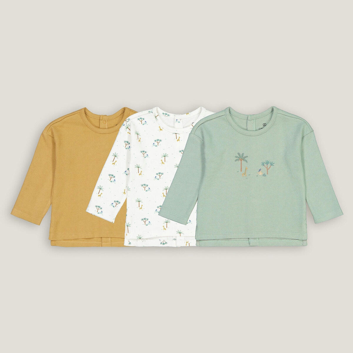 Lot de 3 T-shirts en coton fantaisie