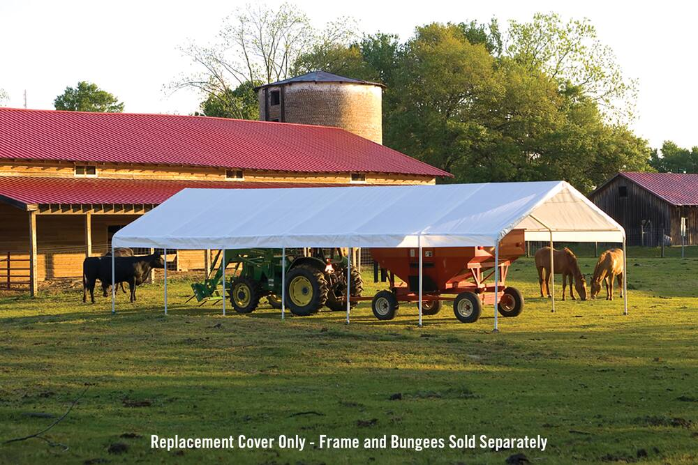 Replacement Cover Only - ShelterLogic Super Max™ Fire Rated Replacement Canopy Cover for 2-in Frame, 18 x 40-ft