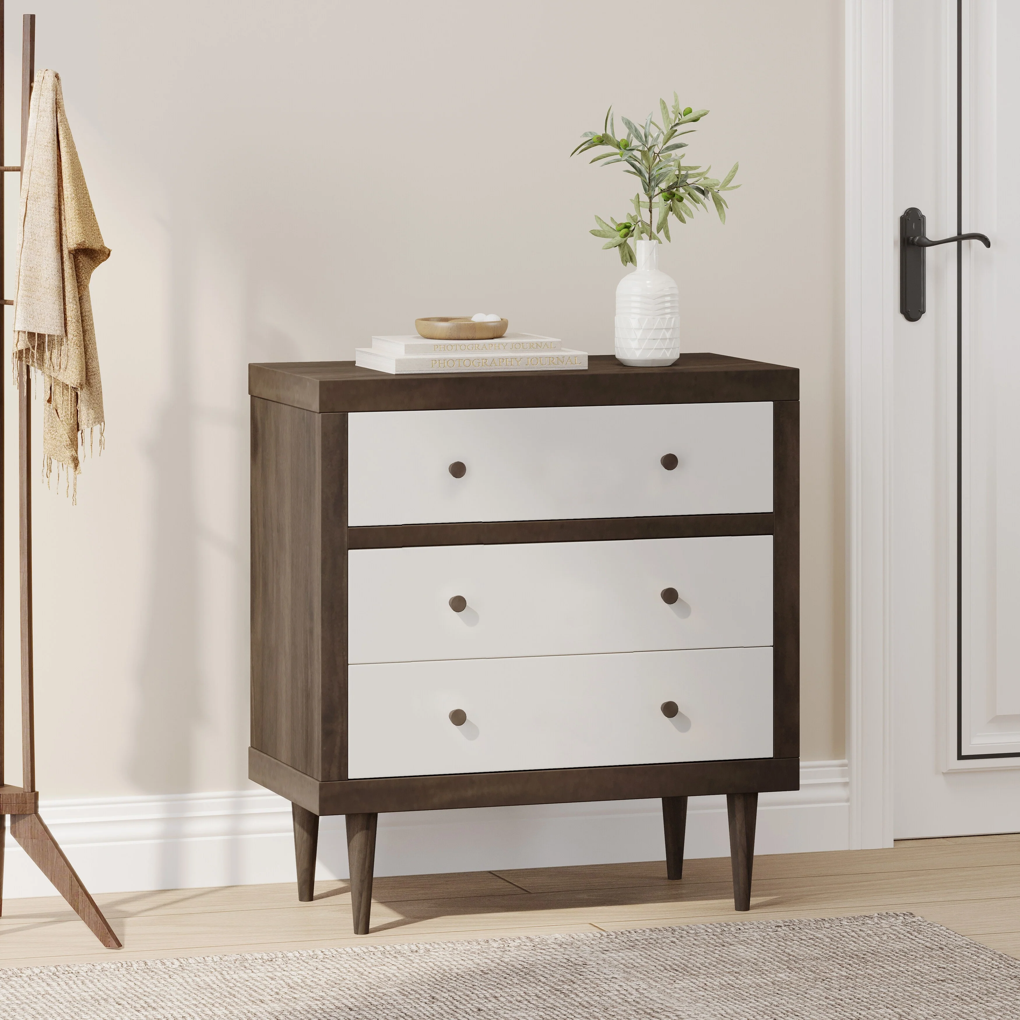 3-Drawer Bachelors Chest, Storage Cabinet for Entryway, Living Room, Bedroom