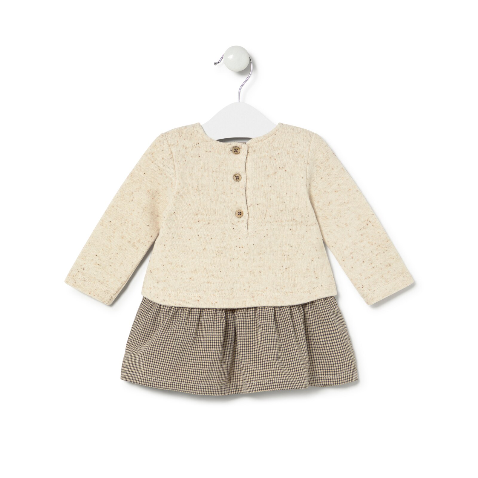 Vestido de niña combinado Brown crudo