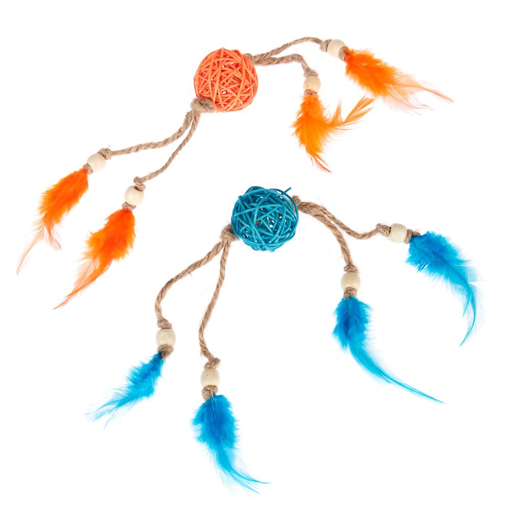 TIAKI Willow Balls with Feathers Cat Toy Set