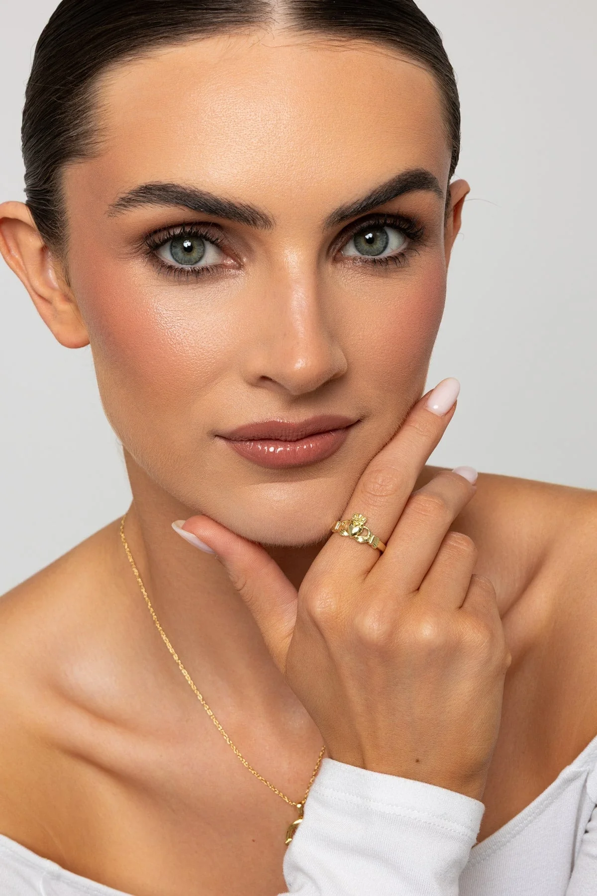 Gold Plated Claddagh Ring - Size 7