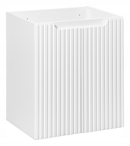 BIAŁA szafka łazienkowa z blatem 50 cm NOVA WHITE 82-50 2D RYFLOWANY front