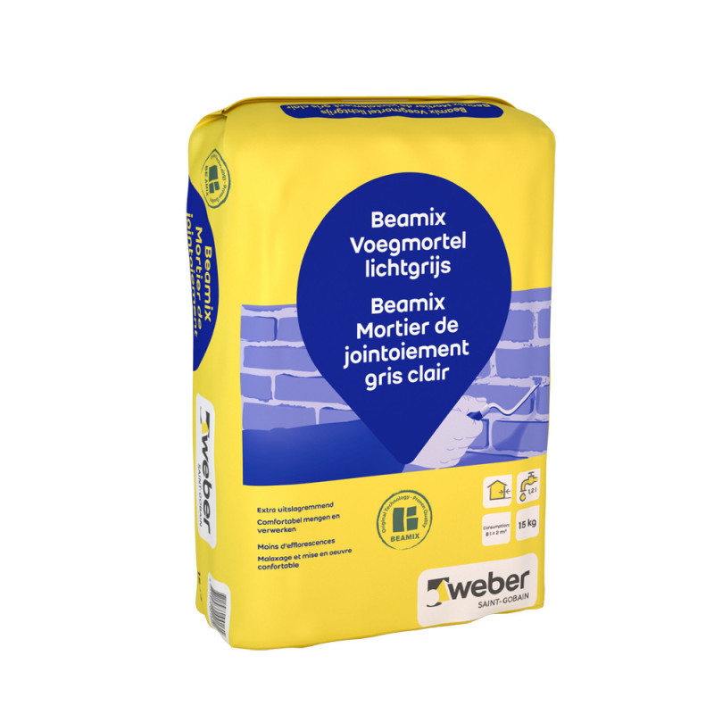 Mortier de jointement gris clair 15 kg WEBER BEAMIX