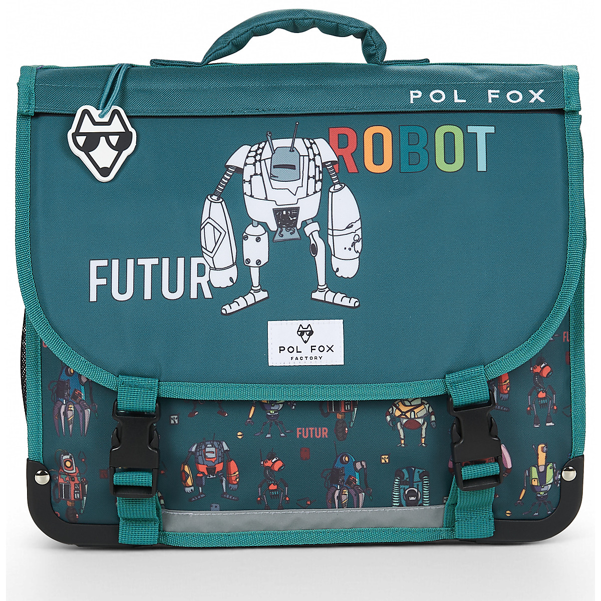 Pol Fox - CARTABLE 38 CM ROBOT - Blue / Grey