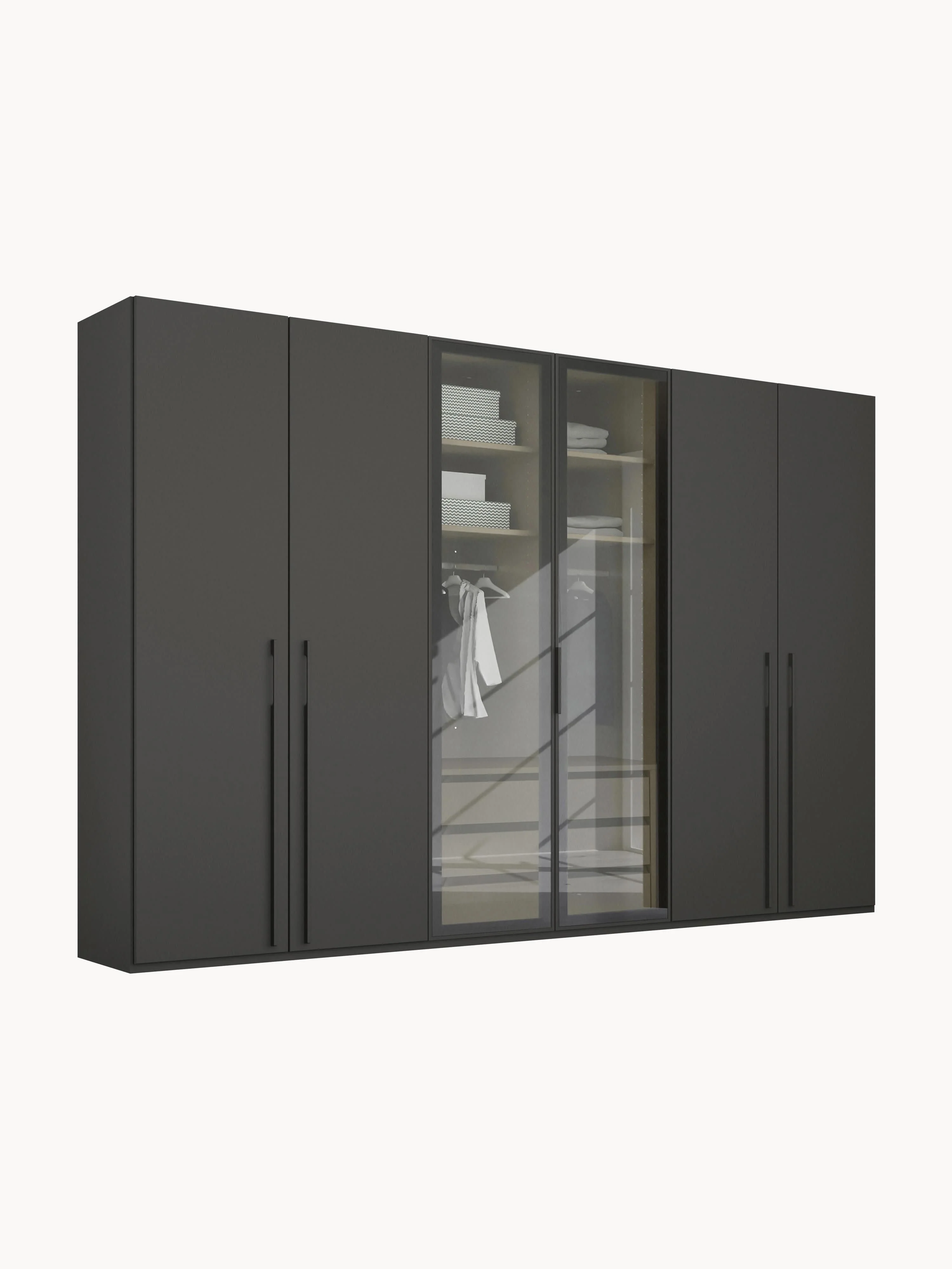 Drehtürenschrank Soriso mit beleuchteten Glastüren