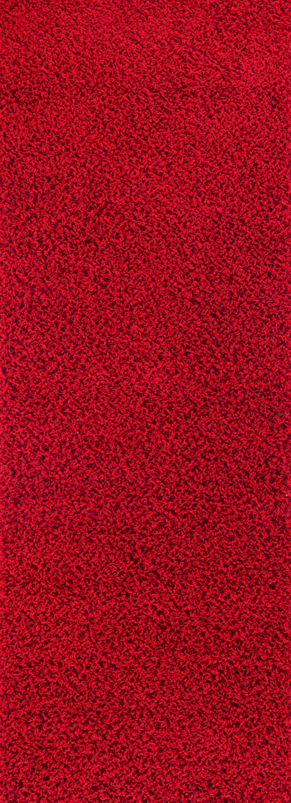 LILLY - Tapis de Couloir Shaggy Uni Chic Rouge 80x220
