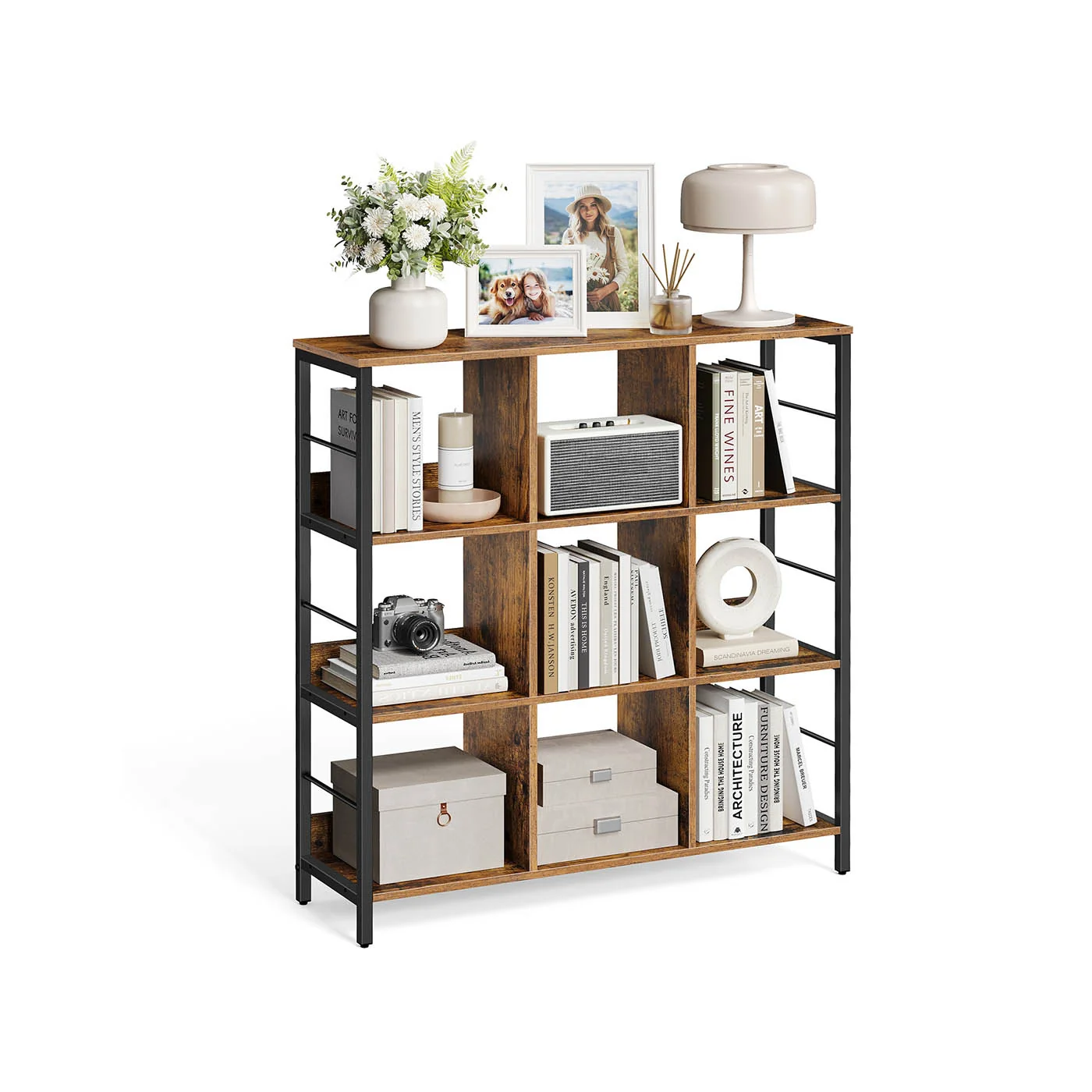 Étagères de rangement multi-grilles de style industriel
