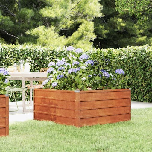 NNEVL Garden Raised Bed Rusty 100x100x45 cm Corten Steel