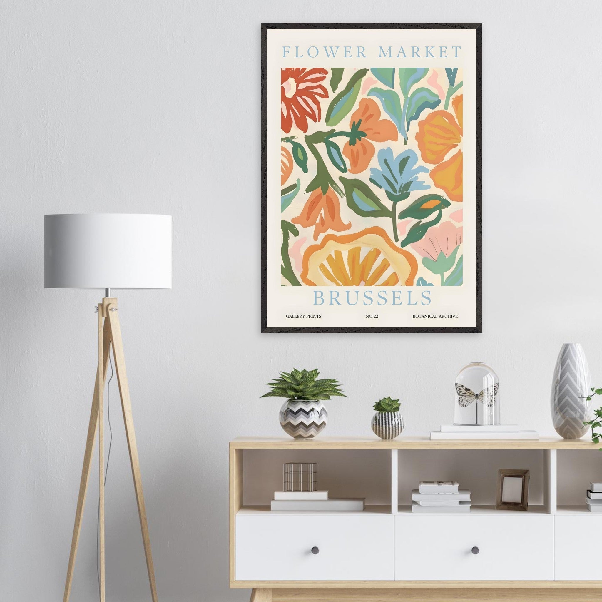 Artfulprints Poster Flower market - Brussels  - 70x100 cm - Meerkleurig