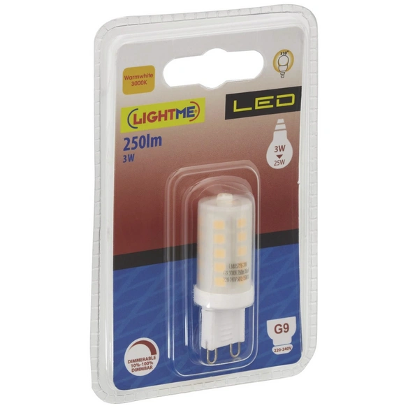 LED-Leuchtmittel, 3 W, G9, 3000 K, warmweiß, 250 lm
