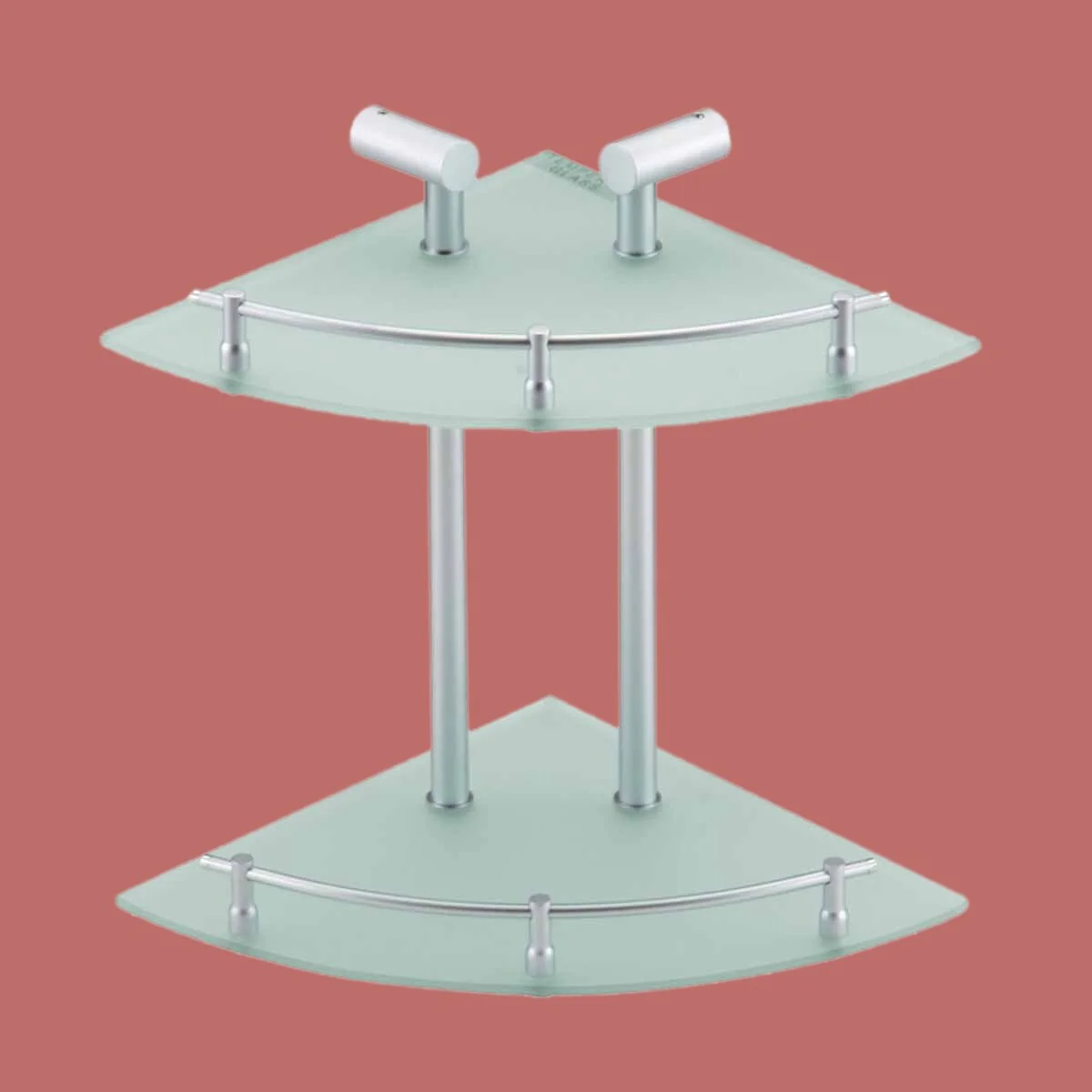 Corner Glass Shelf Dual Tiers Frosted Wall Storage Holder | Renovator's Supply