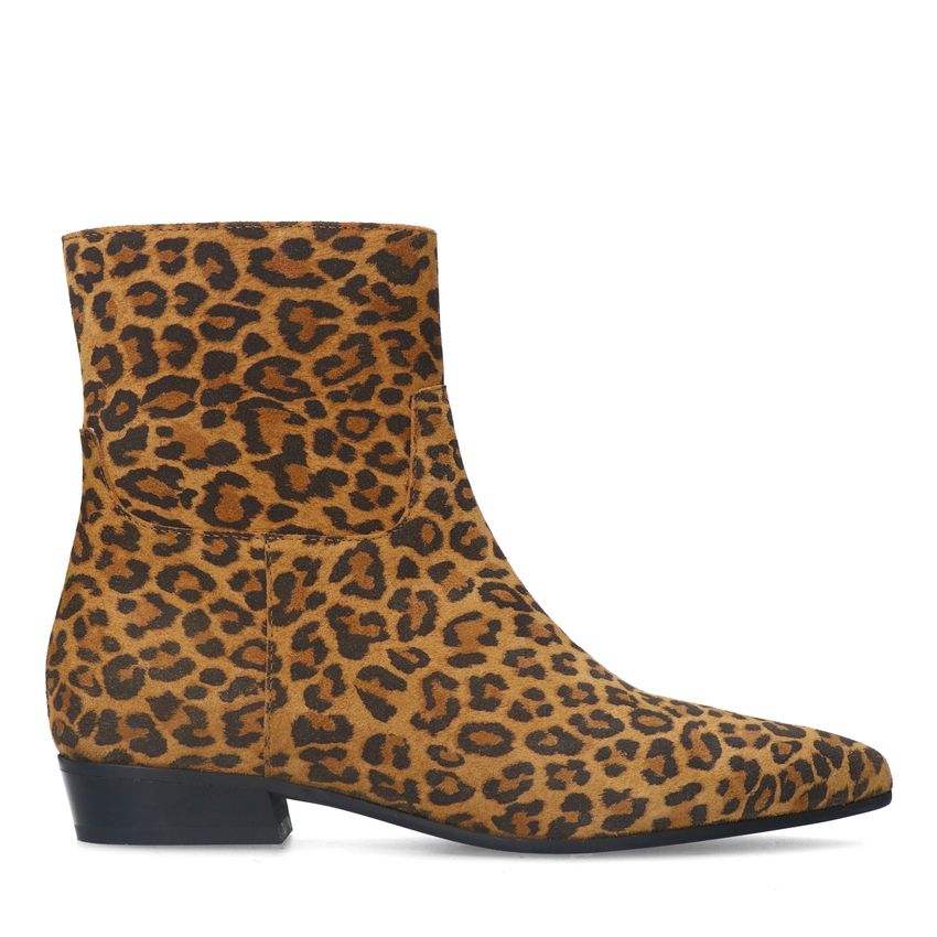 Manfield Leopard suède chelsea boots