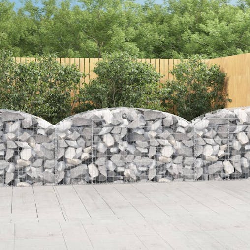 NNEVL Arched Gabion Basket 200x50x80/100 cm Galvanised Iron