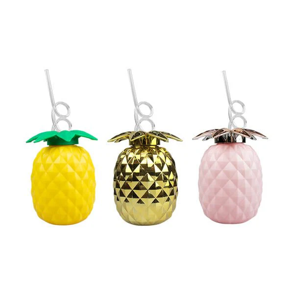 Pineapple Cup With Straw