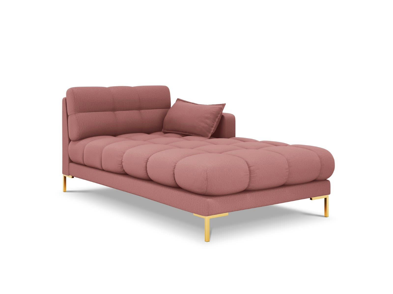 MAMAIA - Méridienne droite 1 place en tissu structurel rose