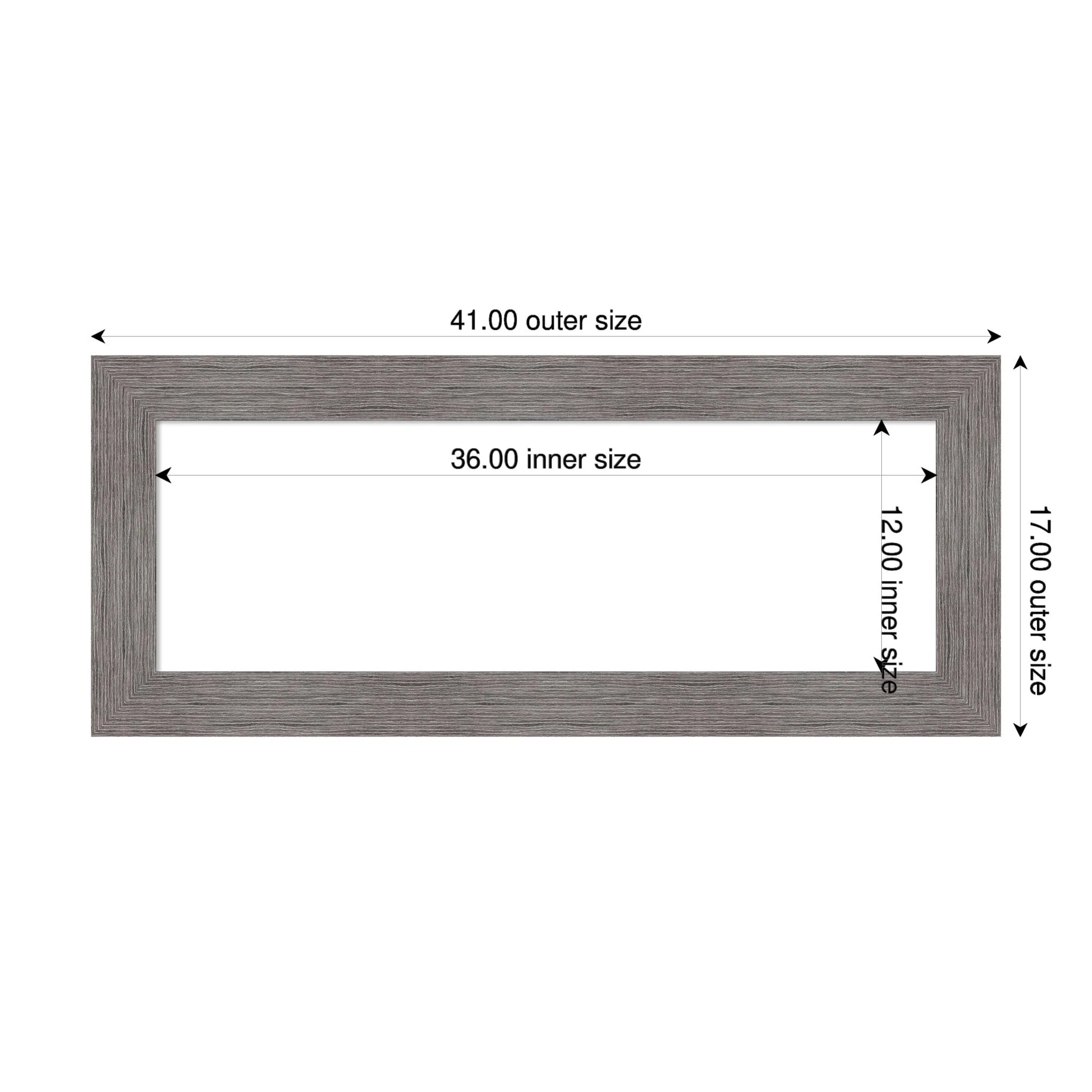 Amanti Art Pinstripe Plank Grey Framed Dry Erase Magnetic Board