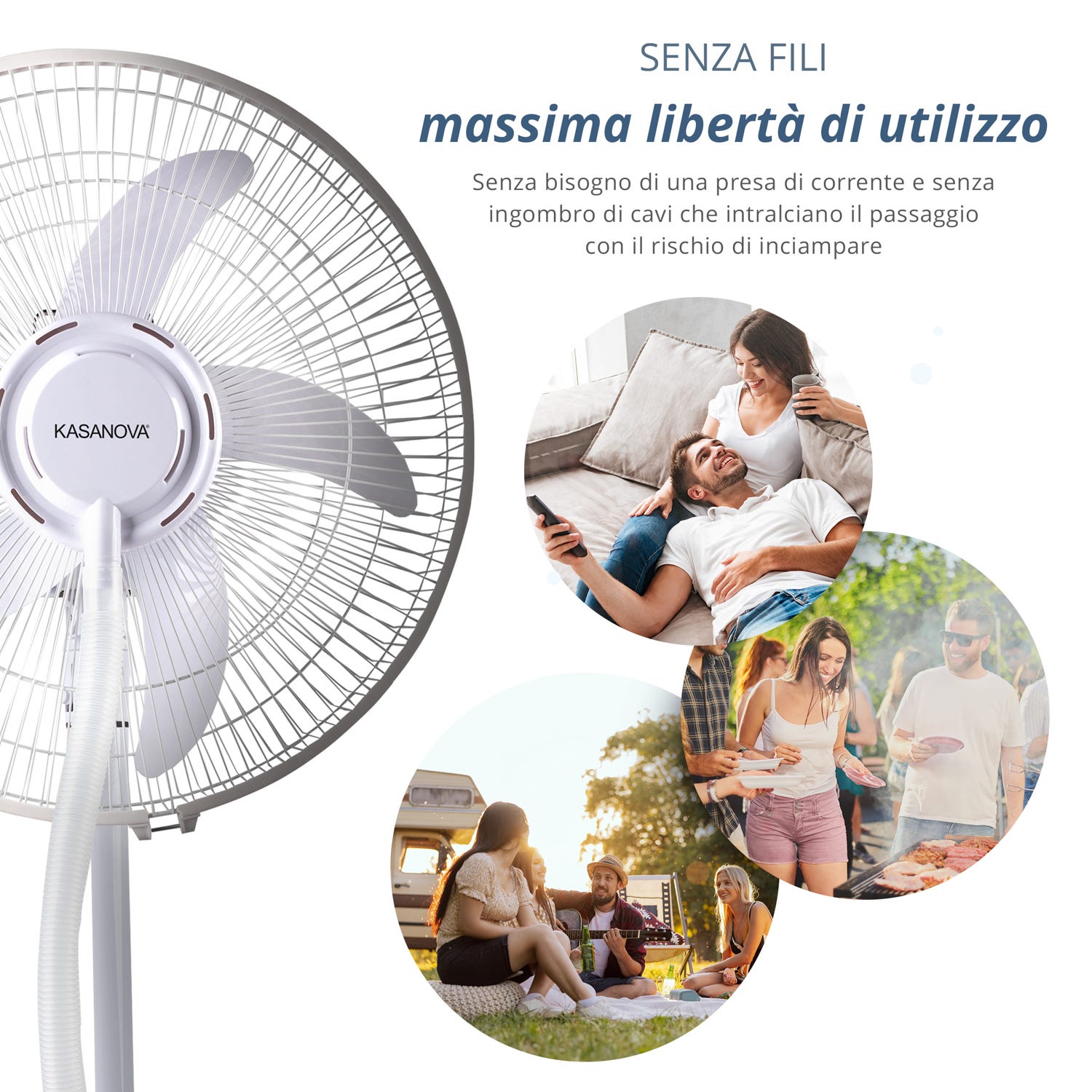 Ventilatore senza fili con nebulizzatore Combi