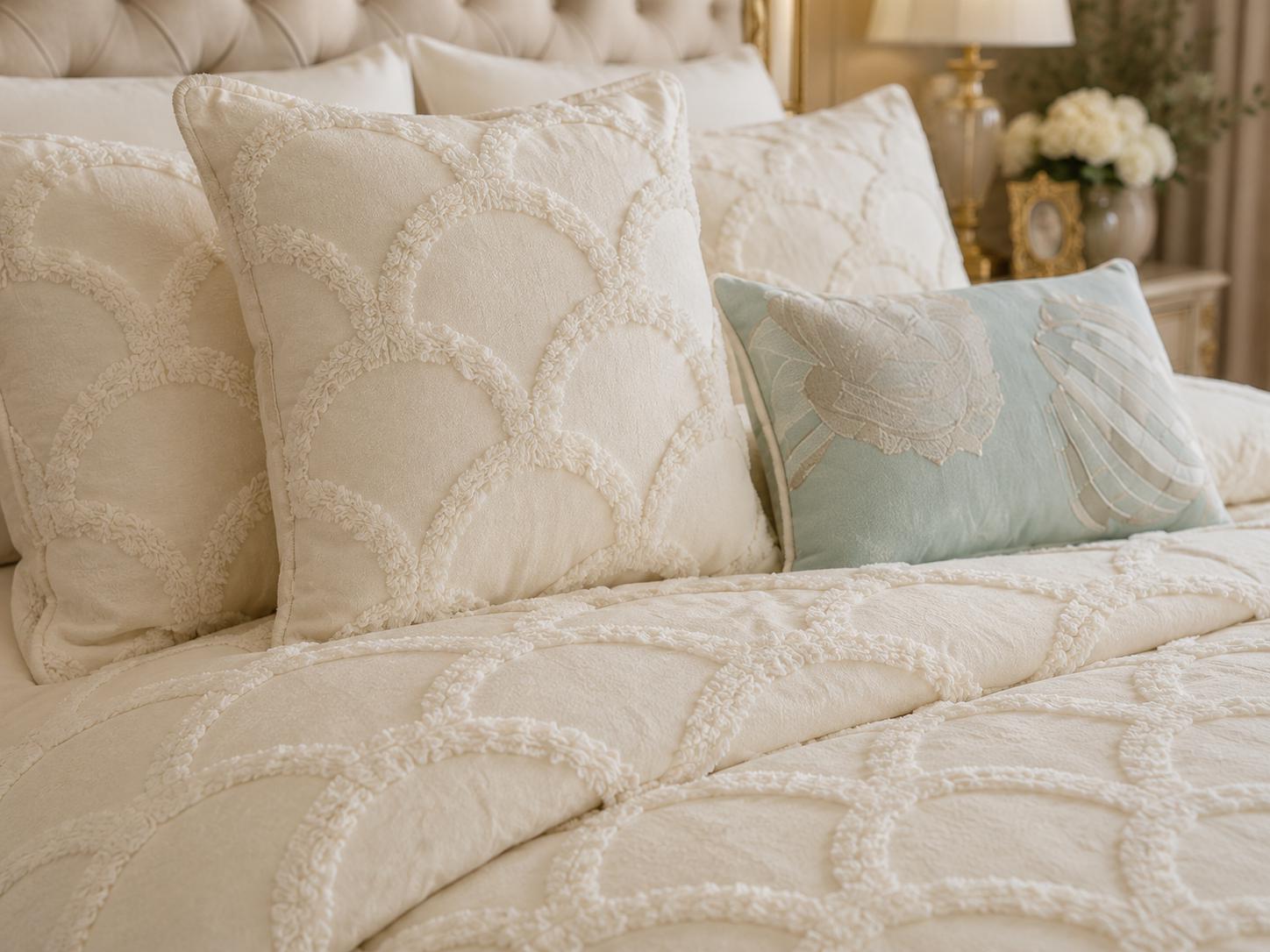 Luxury Bedding Set, Ivory Duvet Cover with pillow, Comforter cover