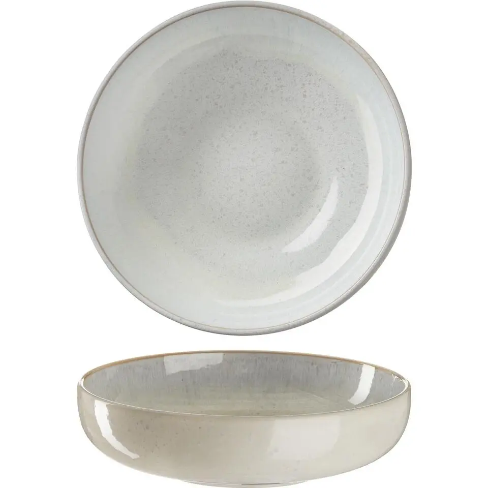 tectake Serviesset Mare van aardewerk, voor 6 personen, Grijs