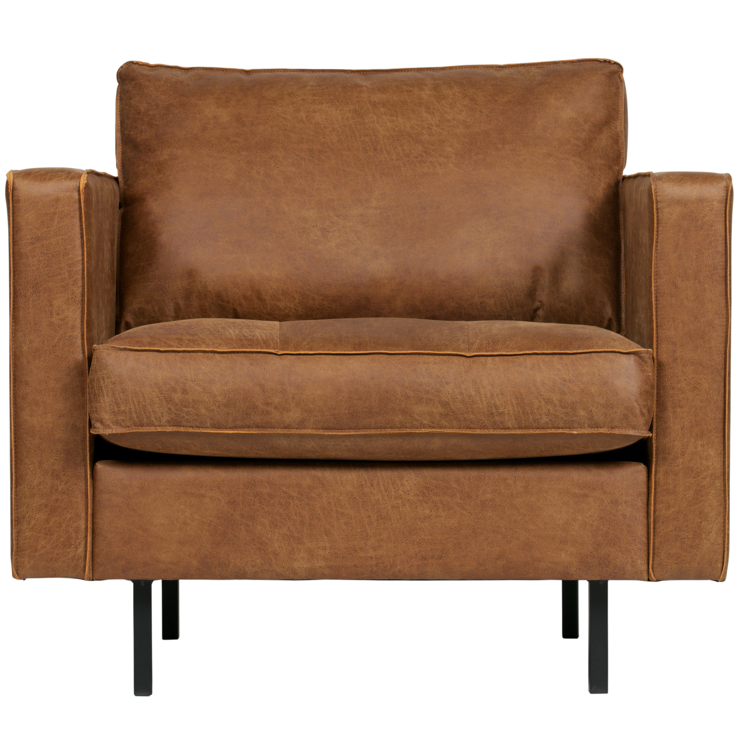 WOOOD classic fauteuil Rodeo - Recycle Leer - Cognac - 83x98x88