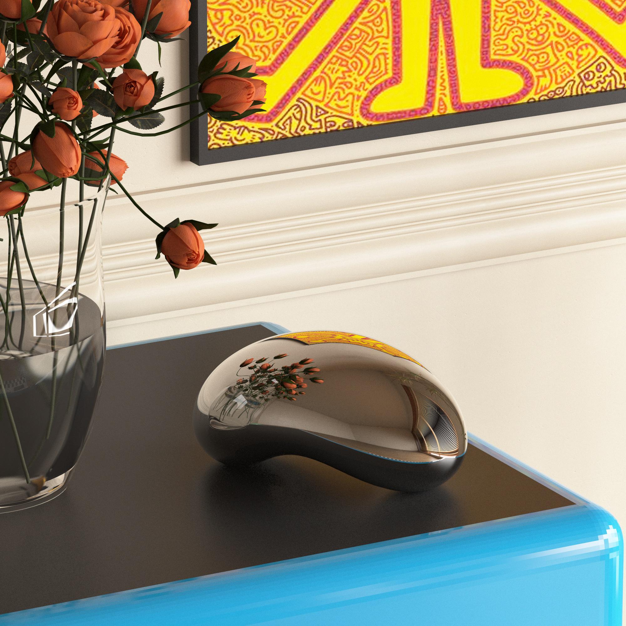 Mirror Bean Sculpture: Polished Stainless Steel Desk Art - Chicago Cloud Gate Inspired