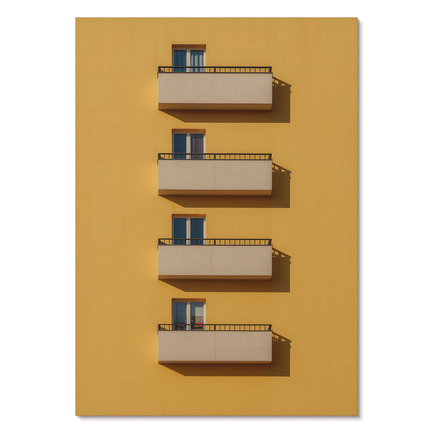 Plakaty canvas A4 Żółta fasada balkony minimalizm projektu El