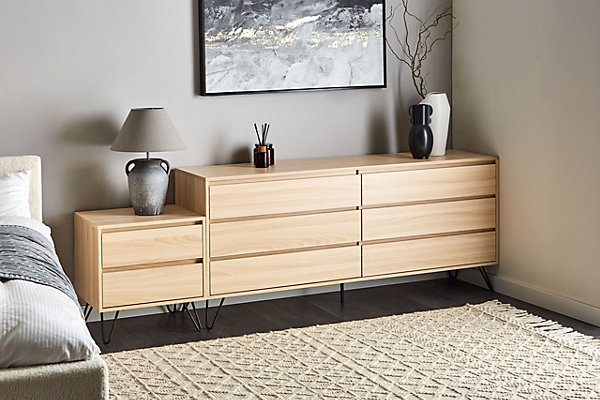 Commode à 6 tiroirs CARDIGAN Marron clair