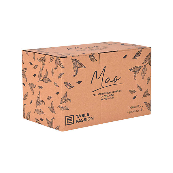 Coffret théière 0,9L avec 4 gobelets Mao vert