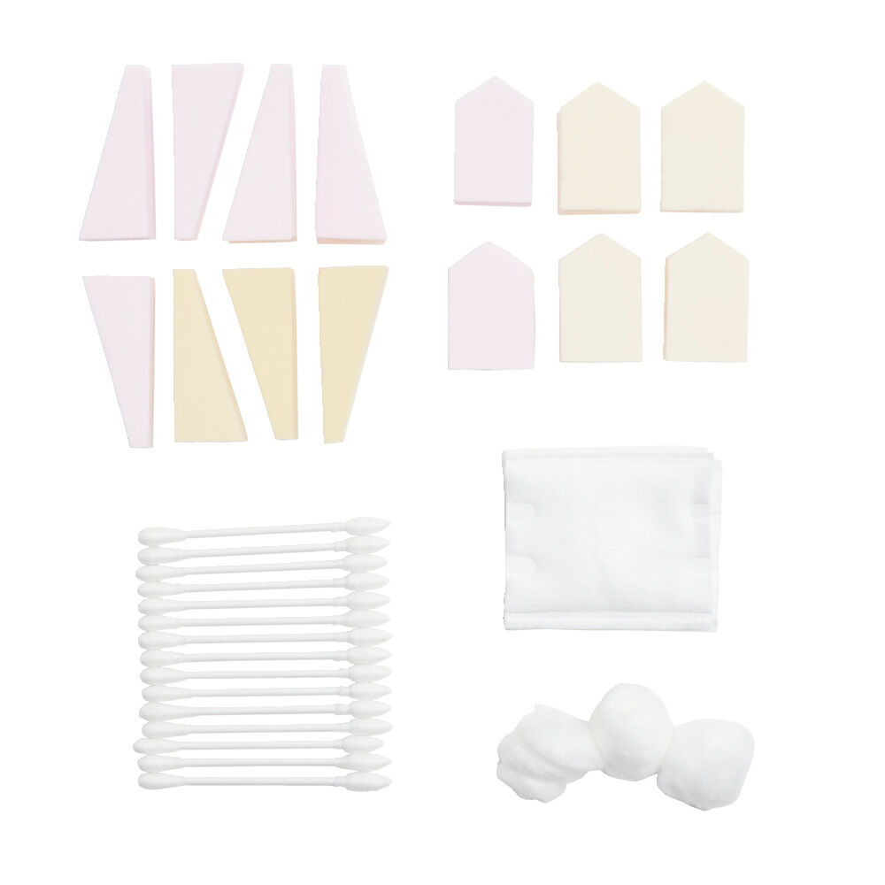 Kit coton et éponge x95 dans boÎte rangement 15x10xH10cm