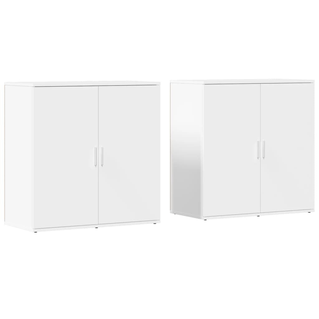 2x Szafka Biała z Drzwiami 79x38x80 cm do Salonu Pokoju Sypialni