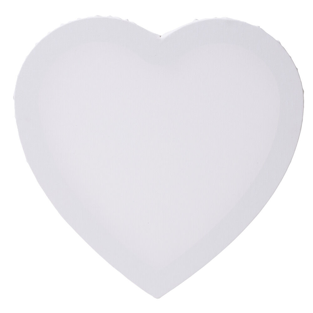Toile à peindre forme coeur blanc 30x30cm